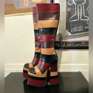 Current Mood Funky Sole Knee High Platform High Heel Boots. SOLD OUT /BRAND NEW